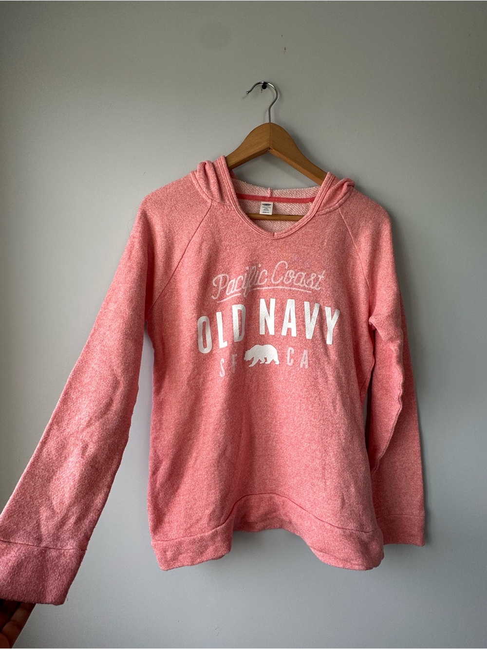 Old Navy Women's Pink Hooded Sweatshirt - Pacific Coast Graphic